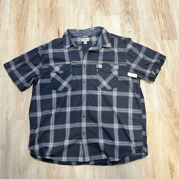 Carhartt Gray Polo Shirt Short Sleeve Casual - Picture 1 of 4